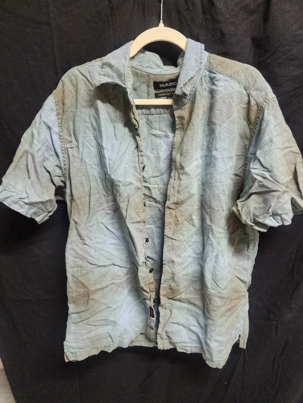 Murano Linen  Short-Sleeve Button-Down Shirt